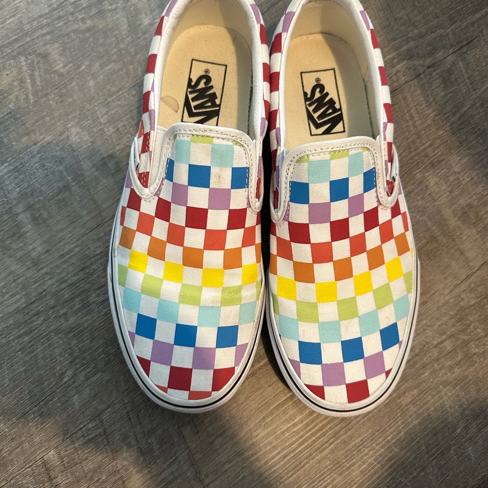Vans Checkerboard Slip-On Shoes - Multicolor